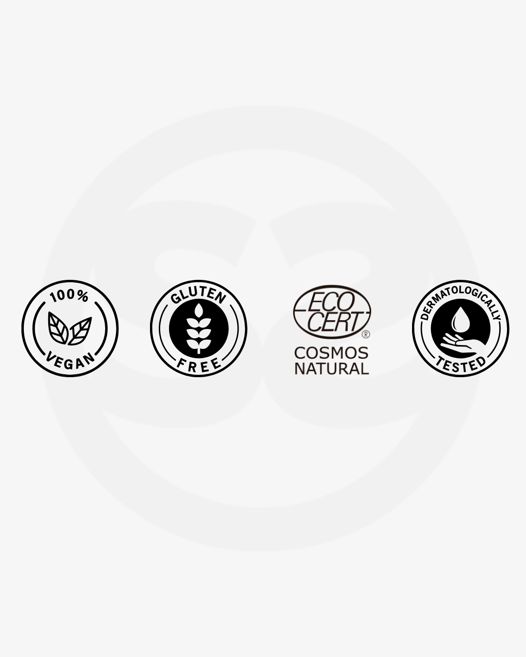 Certification badges for SILNT Prebiotic Serum and Prebiotic Mist