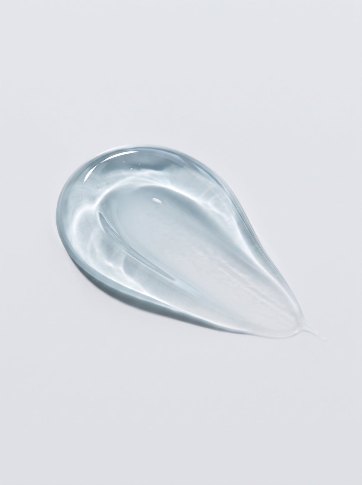 Clear, transparent gel swatch on a light grey background