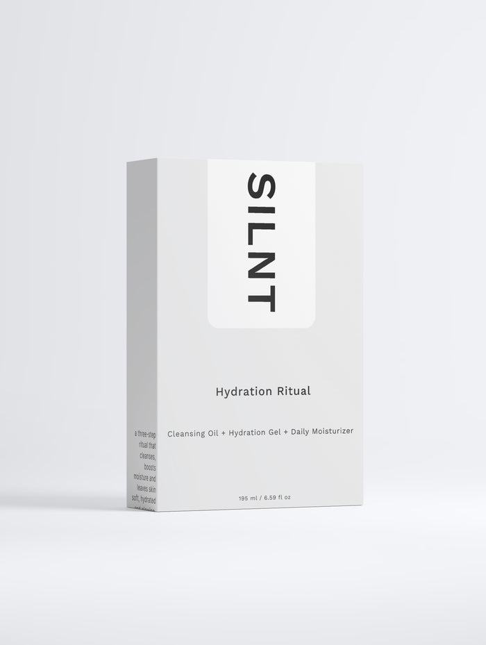 SILNT Hydration Ritual carton: Cleansing Oil, Hydration Gel and Daily Moisturizer