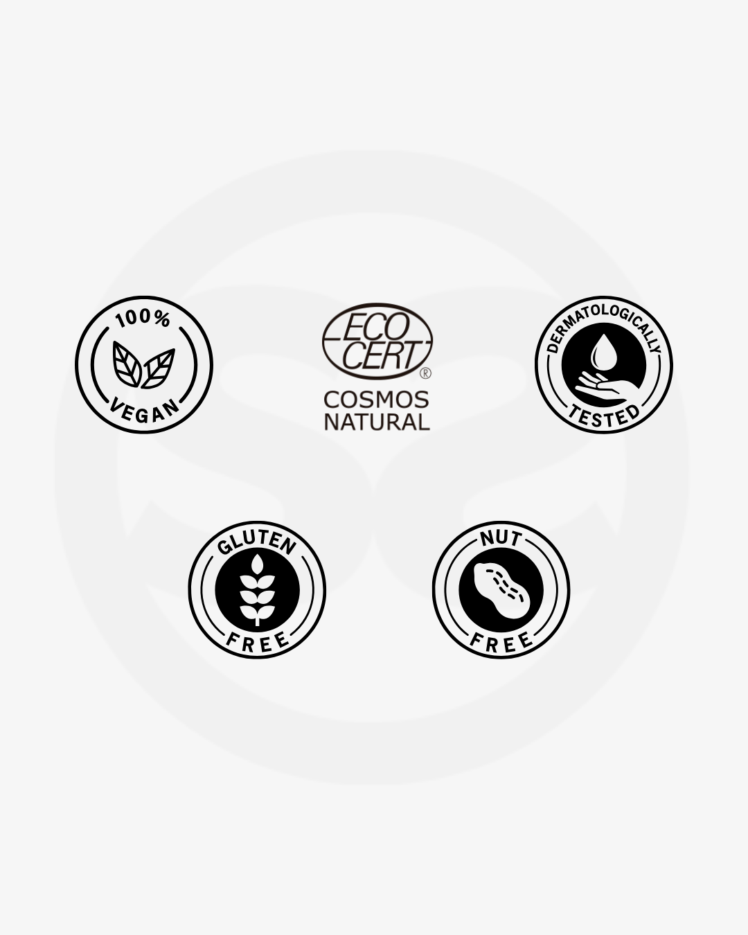 Certification badges for SILNT Brightening Cream