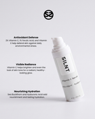 SILNT Vitamin C Serum bottle with benefits: Antioxidant Defense (2% Vitamin C, 1% Ferulic Acid, Vitamin E), Visible Radiance, Nourishing Hydration (Sea Buckthorn, Hyaluronic Acid)
