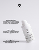 SILNT Daily Moisturizer pump bottle with benefits: Deep Moisture Boost (Jojoba Oil, Hyaluronic Acid), Fresh & Radiant (blackberry, rowan, raspberry), Soothing Comfort (Bisabolol)