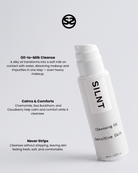 SILNT Cleansing Oil pump bottle with benefits: Oil-to-Milk Cleanse, Calms & Comforts (Chamomile, Sea Buckthorn, Cloudberry), Never Strips