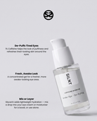 SILNT Caffeine Booster pump bottle with benefits: De-Puffs Tired Eyes (1% Caffeine), Fresh, Awake Look, Mix or Layer (Glycerin)