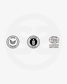 Certification badges for SILNT Vitamin C Serum