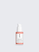 SILNT Peptide Serum white pump bottle with coral label on a light grey background
